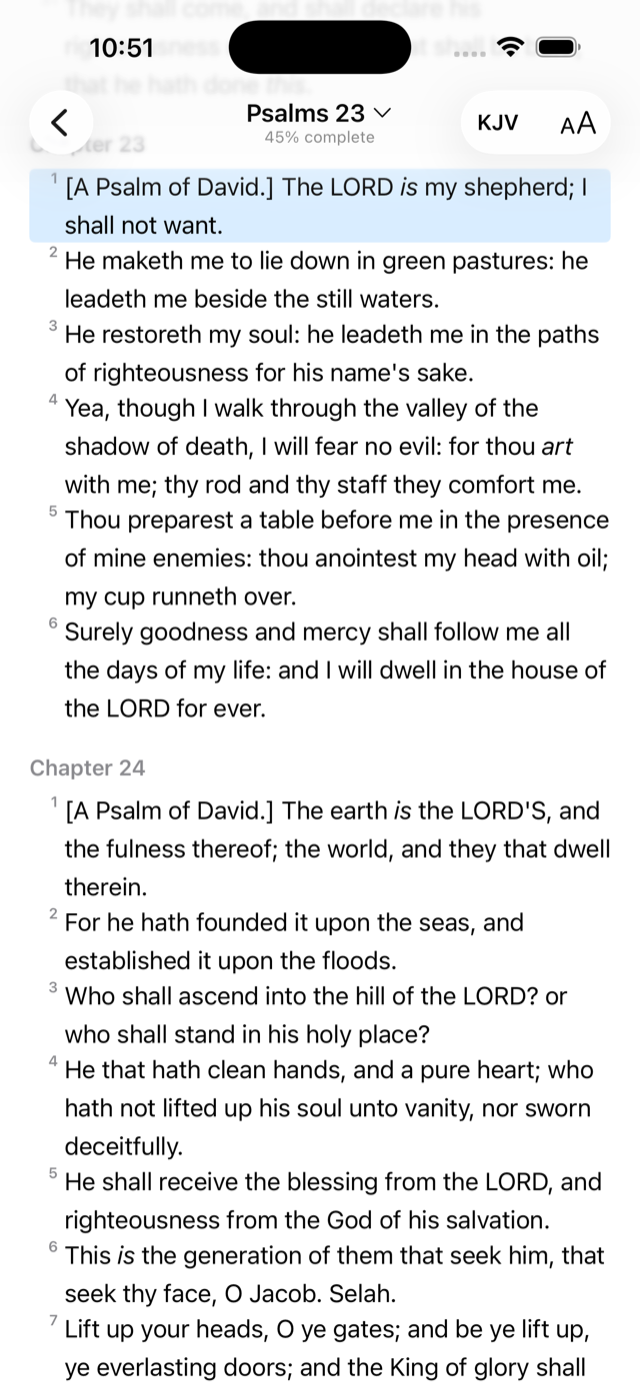 Psalm 23 in the light theme
