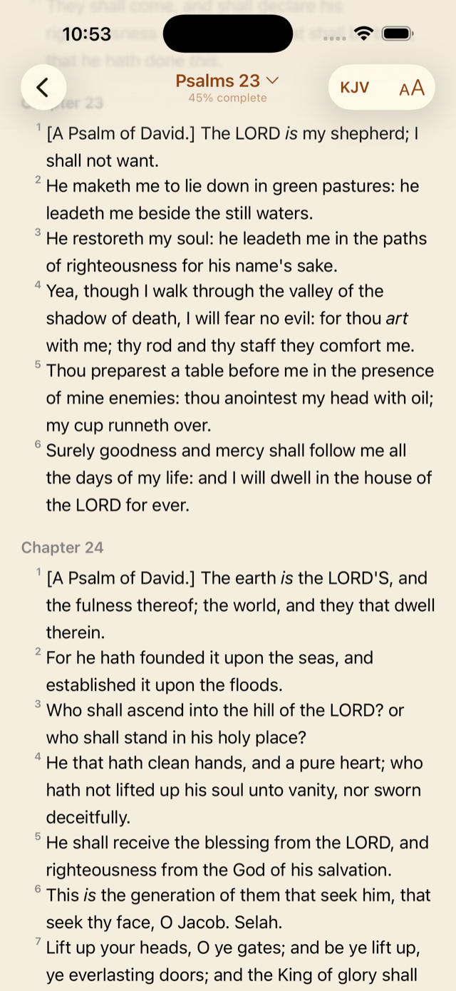 Psalm 23 in the sepia theme